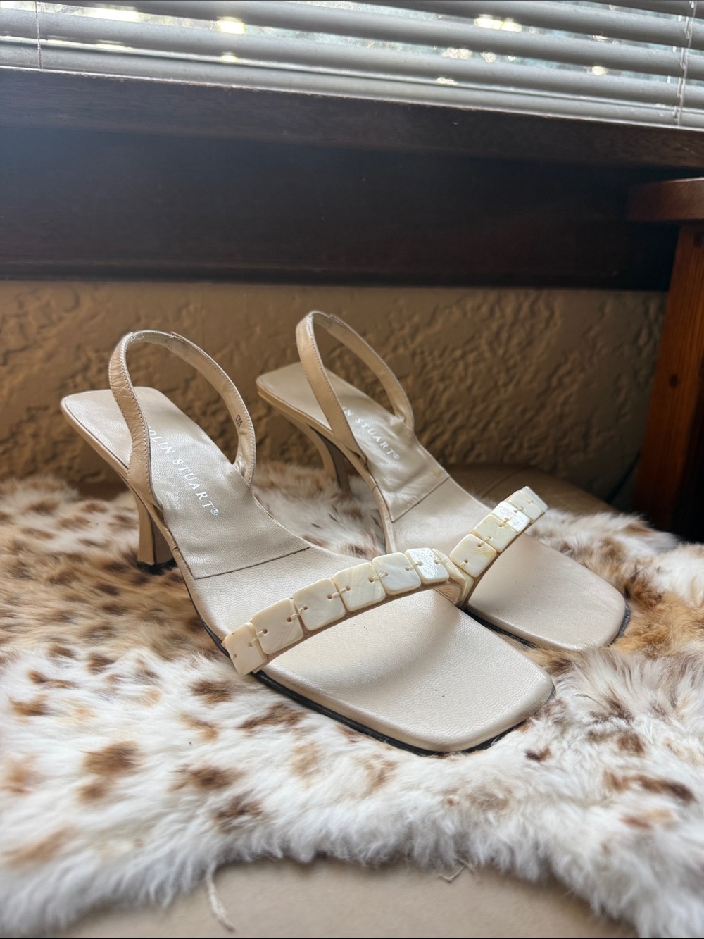 Vintage Colin Stuart Beige Slingback Heeled Sandals